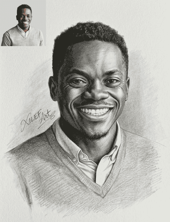 Custom Pencil Art Drawing for a Birthday Gift — Let's Draw Him/Her, A3 at XILEF Art